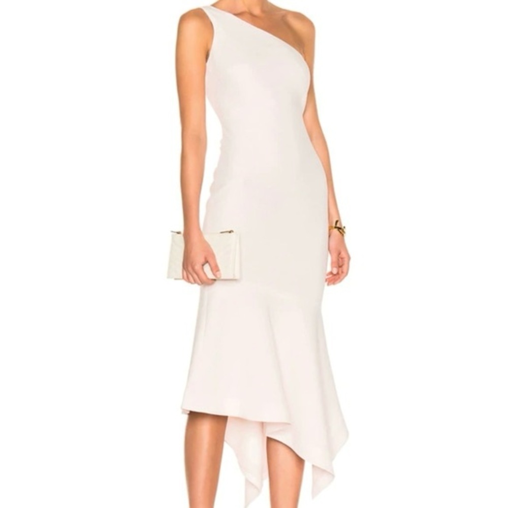 Cinq à Sept Dulcina One Shoulder Midi Formal Dress Size 6 Pink NWT Wedding Party - Picture 3 of 16